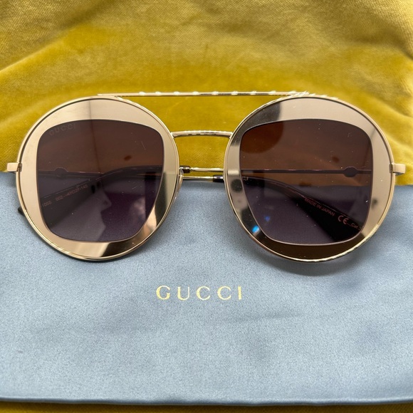 Gucci Accessories - Gucci Gold Round Sunglasses